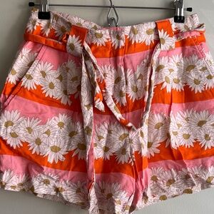 Spartina 449 Daisy Print Belted Shorts Women’s Size 2 – Pink & Orange Floral